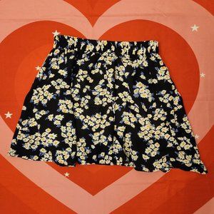 small black floral skirt